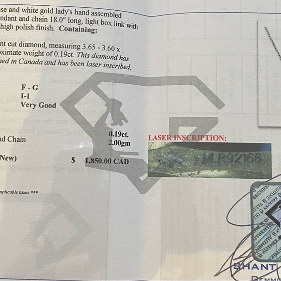 14K gold Diamond necklace with appraisal - Picture 2 of 2